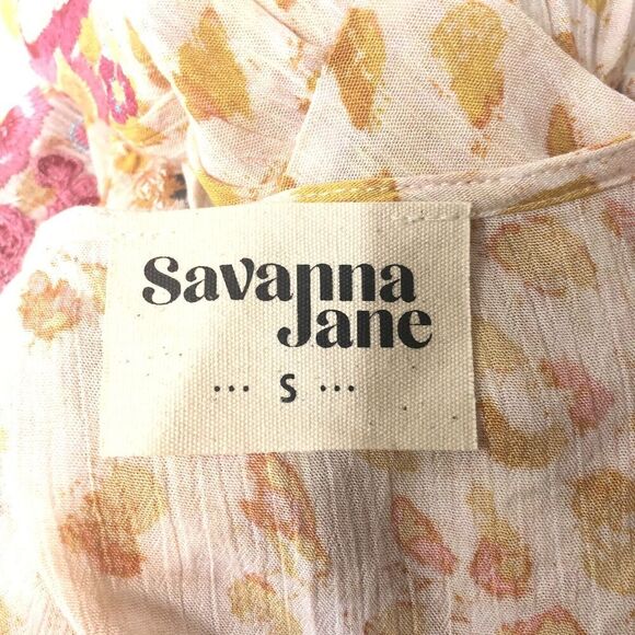 Savanna Jane Top Womens Size Small Embroidered Bohemian Hippie Festival Casual - Picture 8 of 10